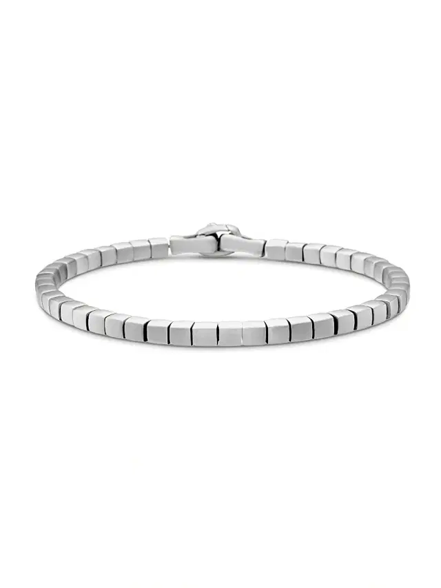 Men's Spiritual Beads Cushion Bracelet - Sterling Silver Men's Spiritual Beads Cushion Bracelet - Sterling Silver