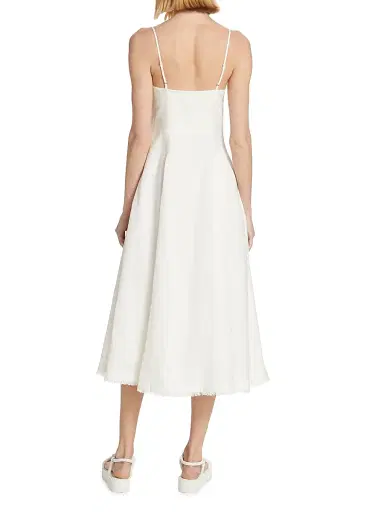 Simkhai Women's Analise Linen-Blend Bustier Midi-Dress - White - Size Small | Thumbnail 5