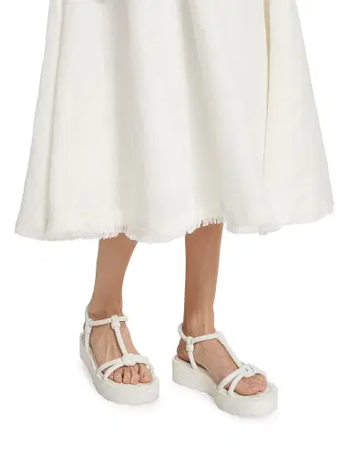 Simkhai Women's Analise Linen-Blend Bustier Midi-Dress - White - Size Small | Thumbnail 6