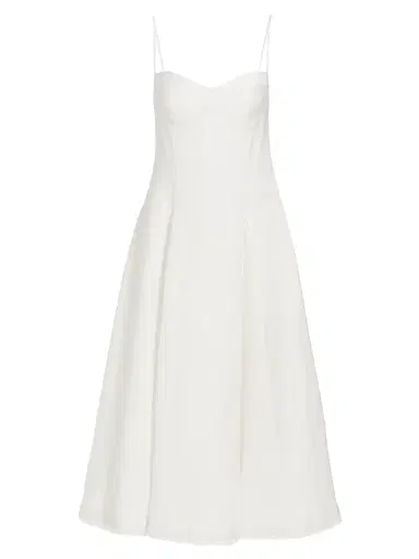 Simkhai Women's Analise Linen-Blend Bustier Midi-Dress - White - Size Small | Thumbnail 1