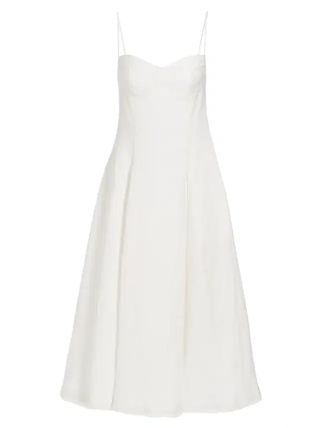 SIMKHAI Women's Analise Linen-Blend Bustier Midi-Dress - White