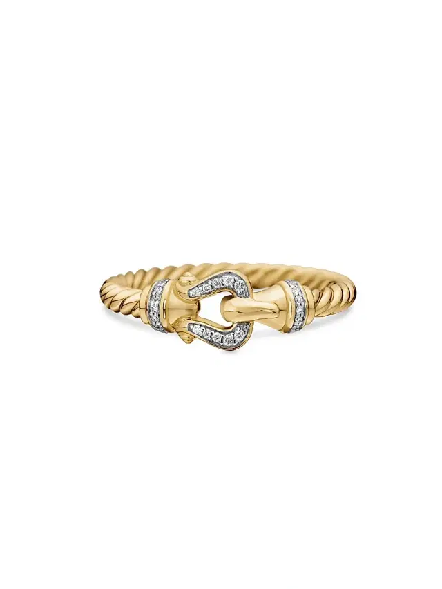 Women's Cable Collectibles 18K Yellow Gold & Diamond Ring - Yellow Gold
