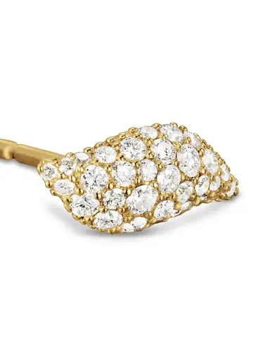 David Yurman Women's Petite Pavé Flute Stud Earrings in 18K Yellow Gold with Diamonds, 10.6MM - Diamond | Thumbnail 3 David Yurman Women's Petite Pavé Flute Stud Earrings in 18K Yellow Gold with Diamonds, 10.6MM - Diamond | Thumbnail 3