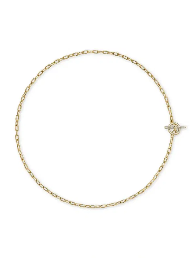 Women's Madison Pavé Diamond Toggle Chain Necklace in 18K Yellow Gold, 3MM - Diamond