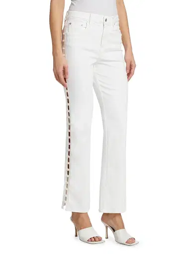 Simkhai Women's Amelia Faux Pearl-Embellished Jeans | Thumbnail 4