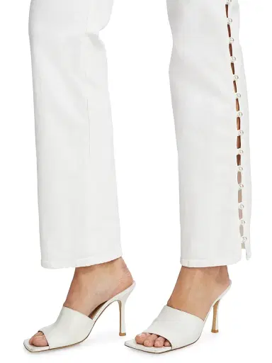 Simkhai Women's Amelia Faux Pearl-Embellished Jeans | Thumbnail 6