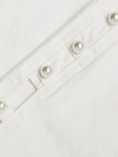 Simkhai Women's Amelia Faux Pearl-Embellished Jeans | Thumbnail 7