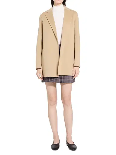Theory Women's Clairene Wool-Cashmere Blazer - New Camel | Thumbnail 2 Theory Women's Clairene Wool-Cashmere Blazer - New Camel | Thumbnail 2