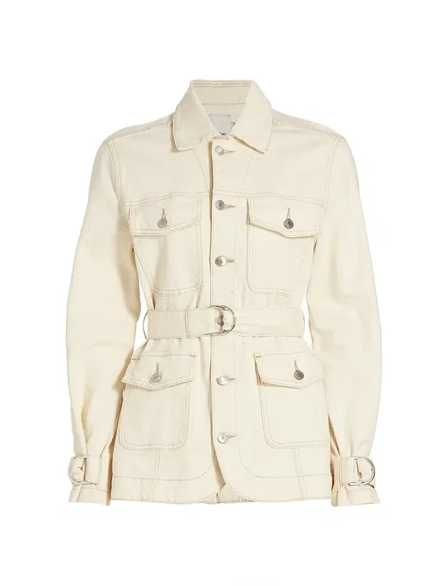 Women's Leora Denim Cargo Jacket - Ecru