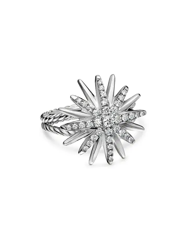 Women's Starburst Ring in Sterling Silver - Silver