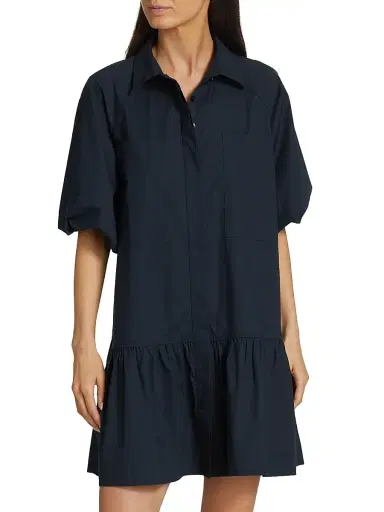 Simkhai Women's Crissy Cotton Poplin Mini Shirtdress - Midnight - Size XL | Thumbnail 3 Simkhai Women's Crissy Cotton Poplin Mini Shirtdress - Midnight - Size XL | Thumbnail 3