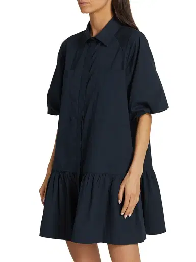 Simkhai Women's Crissy Cotton Poplin Mini Shirtdress - Midnight - Size XL | Thumbnail 4 Simkhai Women's Crissy Cotton Poplin Mini Shirtdress - Midnight - Size XL | Thumbnail 4