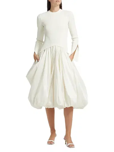 Simkhai Women's Kenlie Mixed-Media Bubble Skirt Midi-Dress - Blue | Thumbnail 2