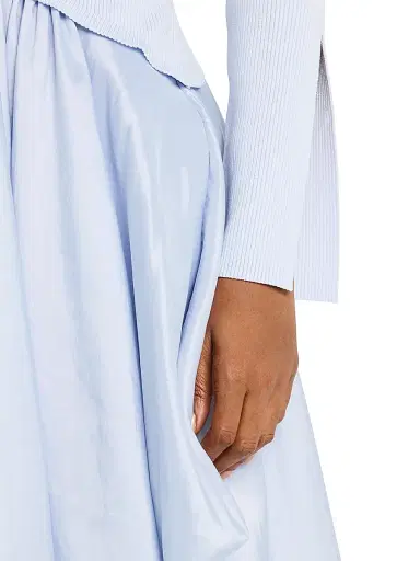 Simkhai Women's Kenlie Mixed-Media Bubble Skirt Midi-Dress - Blue | Thumbnail 6