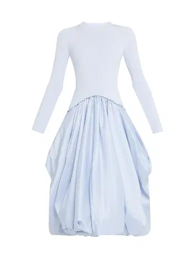 Simkhai Women's Kenlie Mixed-Media Bubble Skirt Midi-Dress - Blue | Thumbnail 1