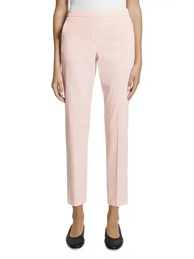 Theory Women's Treeca Linen Pull-On Crop Pants - Warm Pink | Thumbnail 3