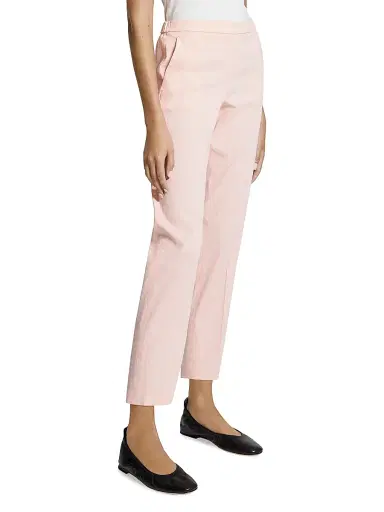 Theory Women's Treeca Linen Pull-On Crop Pants - Warm Pink | Thumbnail 4
