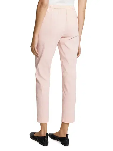 Theory Women's Treeca Linen Pull-On Crop Pants - Warm Pink | Thumbnail 5