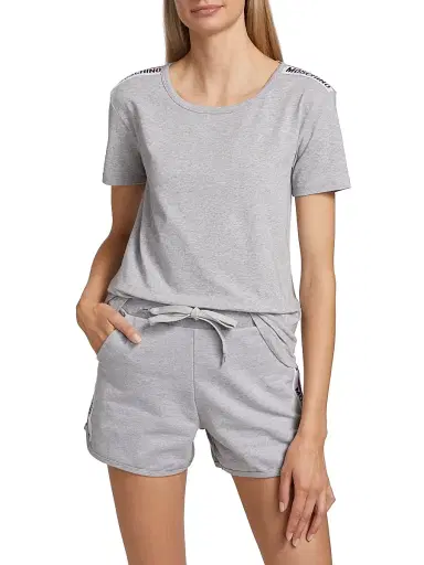 MOSCHINO Women's Logo Band T-Shirt - Grey - Size Small | Thumbnail 3