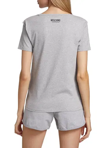 MOSCHINO Women's Logo Band T-Shirt - Grey - Size Small | Thumbnail 5