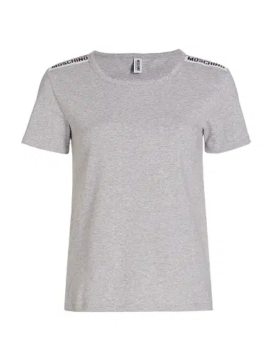 MOSCHINO Women's Logo Band T-Shirt - Grey - Size Small | Thumbnail 1