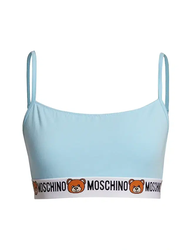 MOSCHINO Women's Underbear Logo Band Cotton Bralette - Light Blue