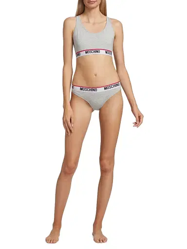 MOSCHINO Women's Core Logo-Hem Sports Bra | Thumbnail 2