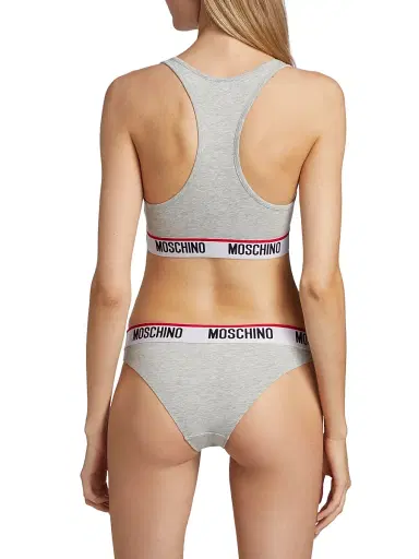 MOSCHINO Women's Core Logo-Hem Sports Bra | Thumbnail 4