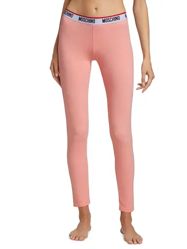 MOSCHINO Women's Core Banded Logo-Waist Leggings - Pink - Size Small | Thumbnail 3