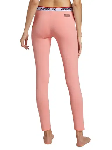 MOSCHINO Women's Core Banded Logo-Waist Leggings - Pink - Size Small | Thumbnail 5
