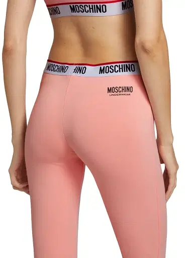 MOSCHINO Women's Core Banded Logo-Waist Leggings - Pink - Size Small | Thumbnail 6