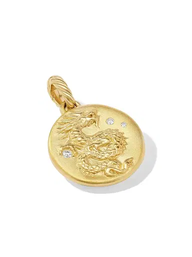 David Yurman Women's Dragon Amulet in 18K Yellow Gold with Diamonds - Diamond | Thumbnail 3