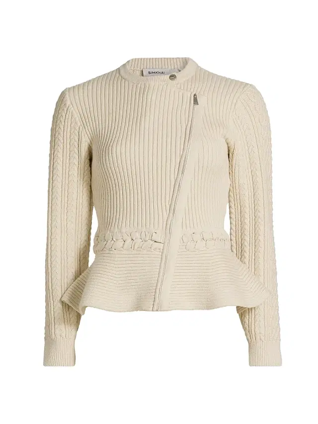 Women's Andi Knit Peplum Jacket - Stone