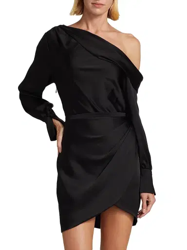 Simkhai Women's Cameron Asymmetrical Minidress - Black - Size 00 | Thumbnail 3 Simkhai Women's Cameron Asymmetrical Minidress - Black - Size 00 | Thumbnail 3