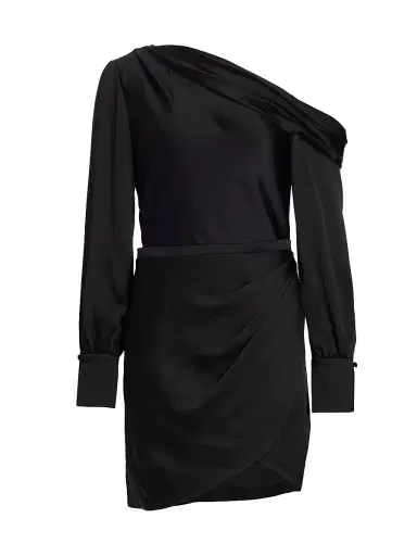 Simkhai Women's Cameron Asymmetrical Minidress - Black - Size 00 | Thumbnail 1 Simkhai Women's Cameron Asymmetrical Minidress - Black - Size 00 | Thumbnail 1