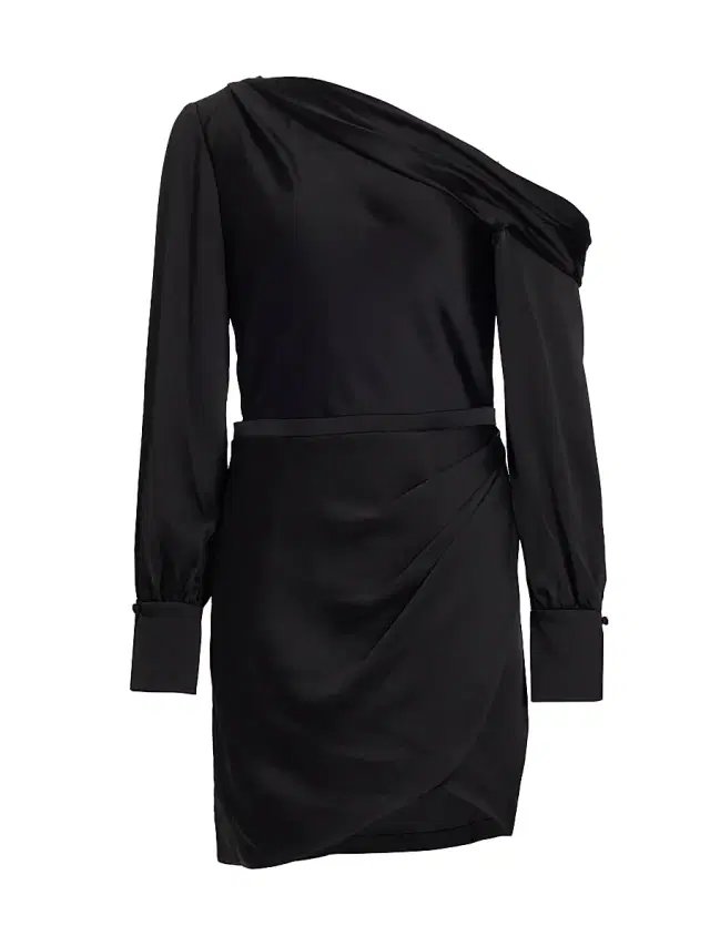 Women's Cameron Asymmetrical Minidress - Black