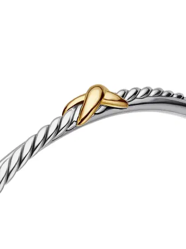 David Yurman Women's Petite X Center Station Bracelet with 18K Yellow Gold - Silver | Thumbnail 6 David Yurman Women's Petite X Center Station Bracelet with 18K Yellow Gold - Silver | Thumbnail 6