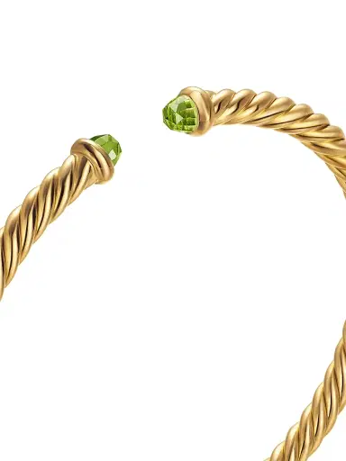 David Yurman Women's Cablespira Flex Bracelet in 18K Yellow Gold - Peridot | Thumbnail 4 David Yurman Women's Cablespira Flex Bracelet in 18K Yellow Gold - Peridot | Thumbnail 4