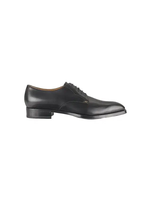 Gucci Men's Leather Logo Oxfords - Black - Size 13