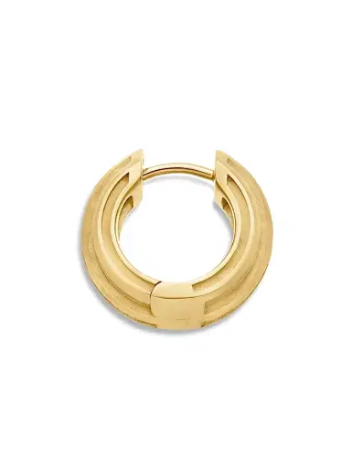 David Yurman Men's Armory Hoop Earring In 18K Yellow Gold - Gold | Thumbnail 3 David Yurman Men's Armory Hoop Earring In 18K Yellow Gold - Gold | Thumbnail 3