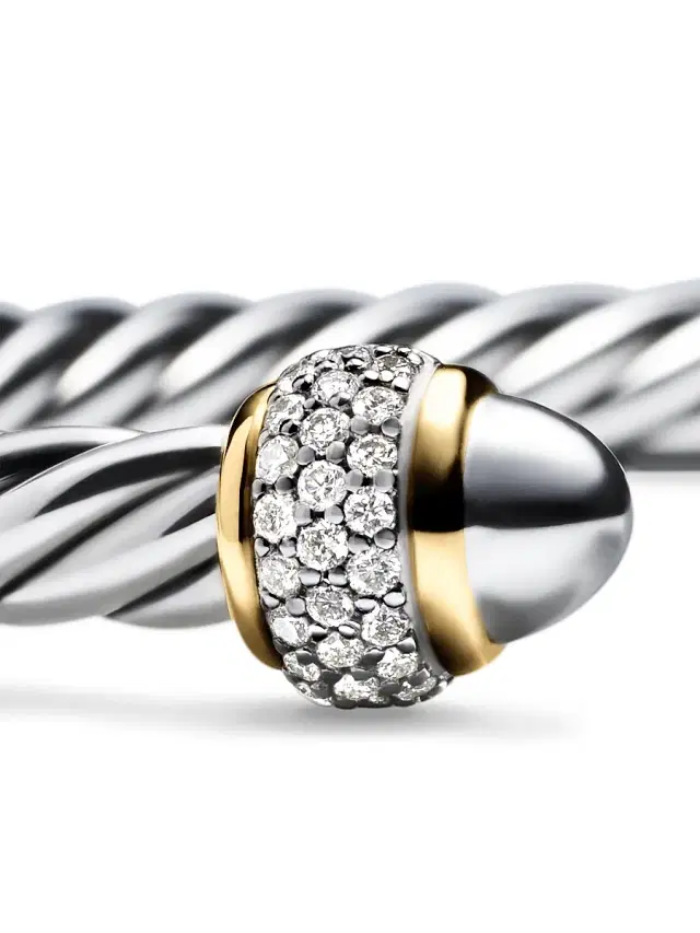 Women's Cable Bracelet in Sterling Silver - Silver Dome