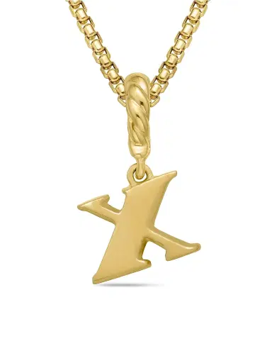 David Yurman Women's Pavé Initial Pendant in 18K Yellow Gold - Initial X | Thumbnail 6 David Yurman Women's Pavé Initial Pendant in 18K Yellow Gold - Initial X | Thumbnail 6
