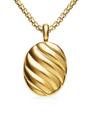 David Yurman Women's Sculpted Cable Locket in 18K Yellow Gold - Gold | Thumbnail 1 David Yurman Women's Sculpted Cable Locket in 18K Yellow Gold - Gold | Thumbnail 1