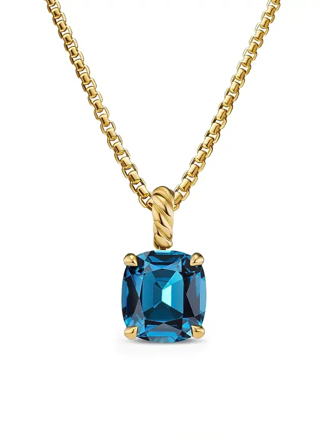 Women's Marbella Pendant in 18K Yellow Gold - Hampton Blue Topaz Women's Marbella Pendant in 18K Yellow Gold - Hampton Blue Topaz