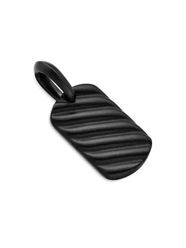 David Yurman Men's Sculpted Cable Tag Pendant In Titanium - Black | Thumbnail 3 David Yurman Men's Sculpted Cable Tag Pendant In Titanium - Black | Thumbnail 3