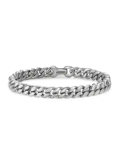 David Yurman Men's Curb Chain Bracelet in Platinum, 8MM | Thumbnail 5