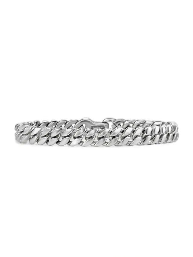 David Yurman Men's Curb Chain Bracelet in Platinum, 8MM