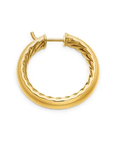 David Yurman Women's DY Mercer Hoop Earrings In 18K Yellow Gold - Gold | Thumbnail 3