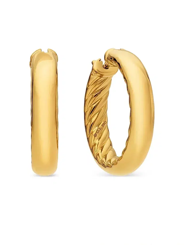 Women's DY Mercer Hoop Earrings In 18K Yellow Gold - Gold