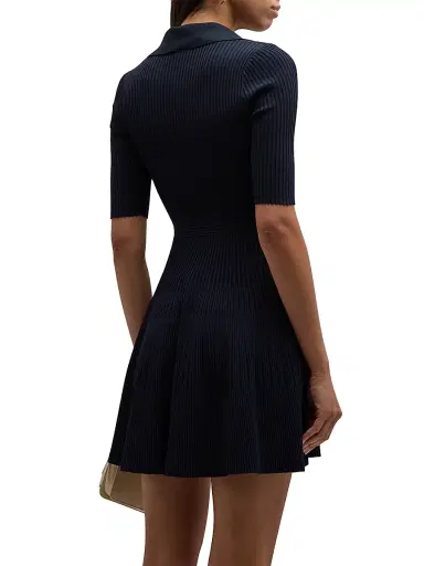 SIMKHAI Women's Patricia Ribbed Polo Minidress - Blue | Thumbnail 4 SIMKHAI Women's Patricia Ribbed Polo Minidress - Blue | Thumbnail 4